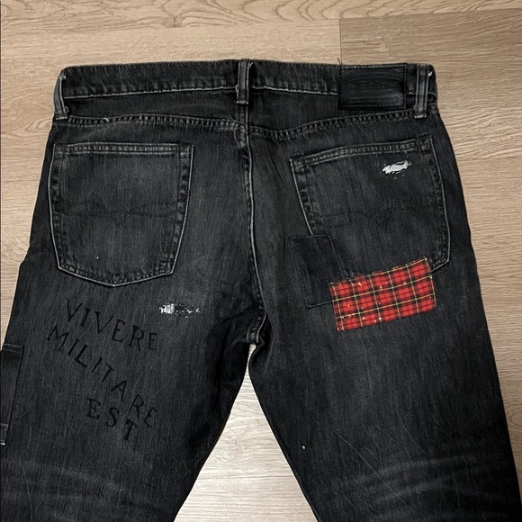Ralph Lauren Black Patchwork Straight Jeans - Picture 4 of 5